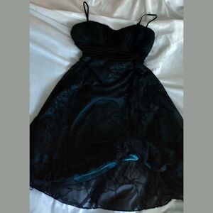 Vintage Y2K Teal Back Emo Fairy Fairycore Whimsygoth Semi Formal Cocktail Dress